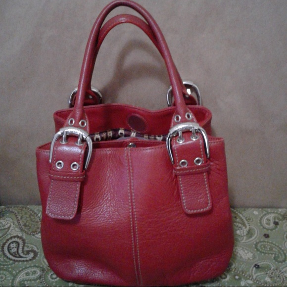 Tignanello Handbags - TIGNANELLO, Red Small Leather Hobo Purse, Bag
